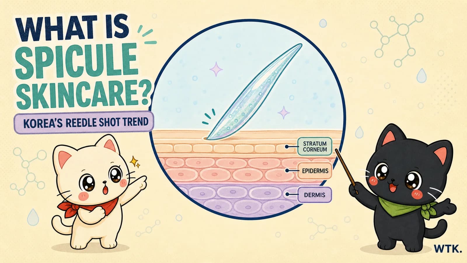 What Is Spicule Skincare? — Bori and Hodu examine one microscopic spicule touching the outer skin barrier