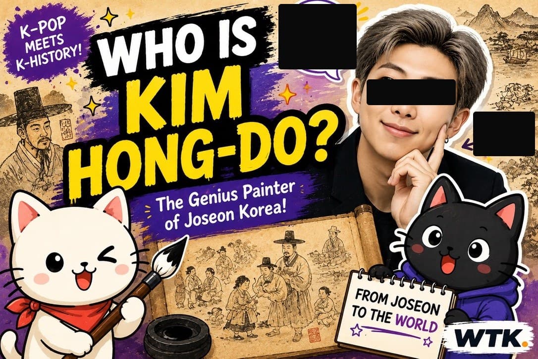 Who Is Kim Hong-do? — What the Korea cover art with Joseon genre paintings and mascot cats